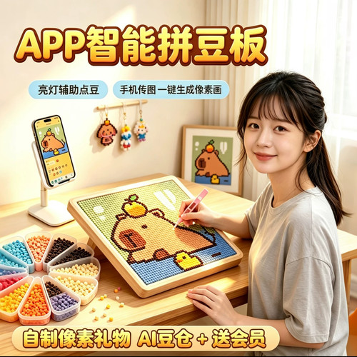 104钉App智能拼豆板耐高温亮灯