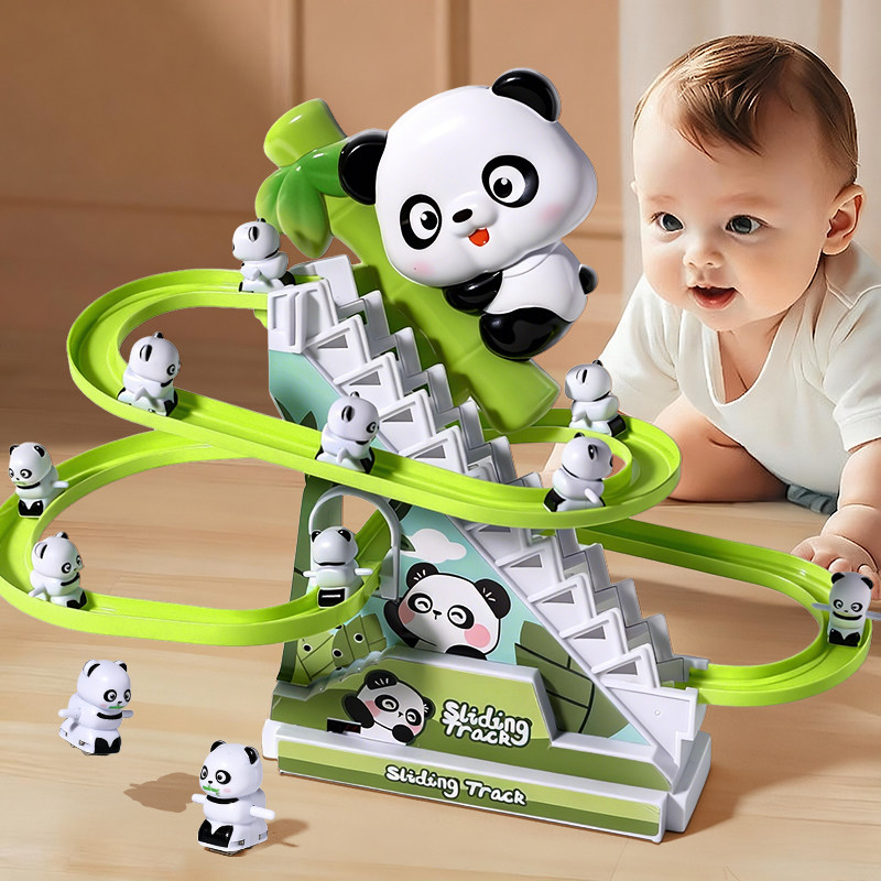 儿童小黄鸭子爬楼梯轨道滑梯