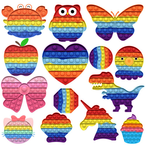 彩虹按按乐儿童解压神器益智