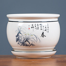 花盆陶瓷带托盘大中号新中式 清仓 桌面阳台君子兰绿植多肉盆栽特价