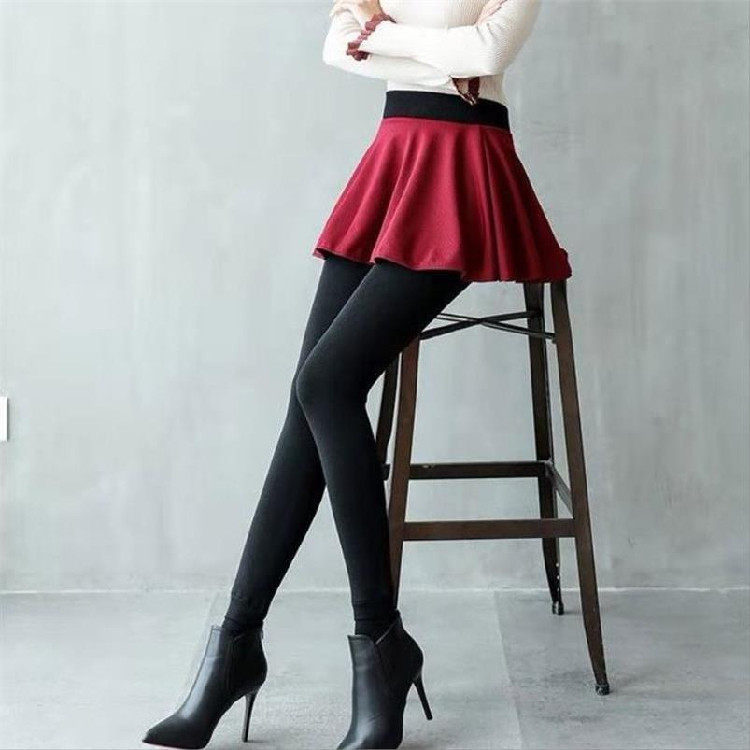 修身冬天带绒保暖长裤件打底裤裙裤女生外穿秋冬季加绒连体款假两|ruв категории Женская одежда, брюки, рейтузы - от Buy2taobao.com для оказания профессиональной услуги покупки агента Taobao