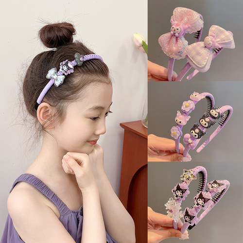 儿童库洛米发箍带齿压发头箍防滑