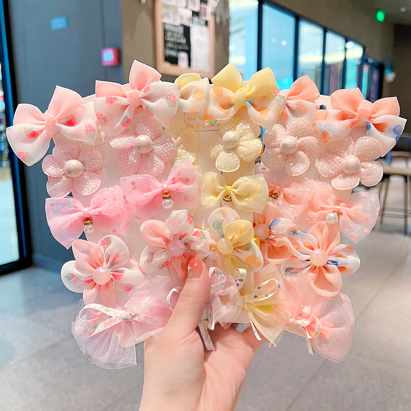 儿童蝴蝶结头饰可爱花朵发夹发卡