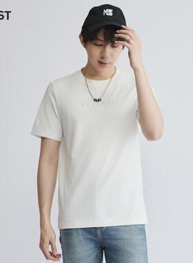 MOST/姆氏德白色短袖男款潮牌百搭圆领宽松纯色T恤上衣C51212019