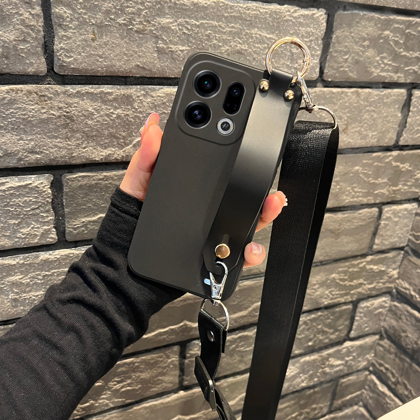 适用oppoFindX9可斜挎绳腕带软壳