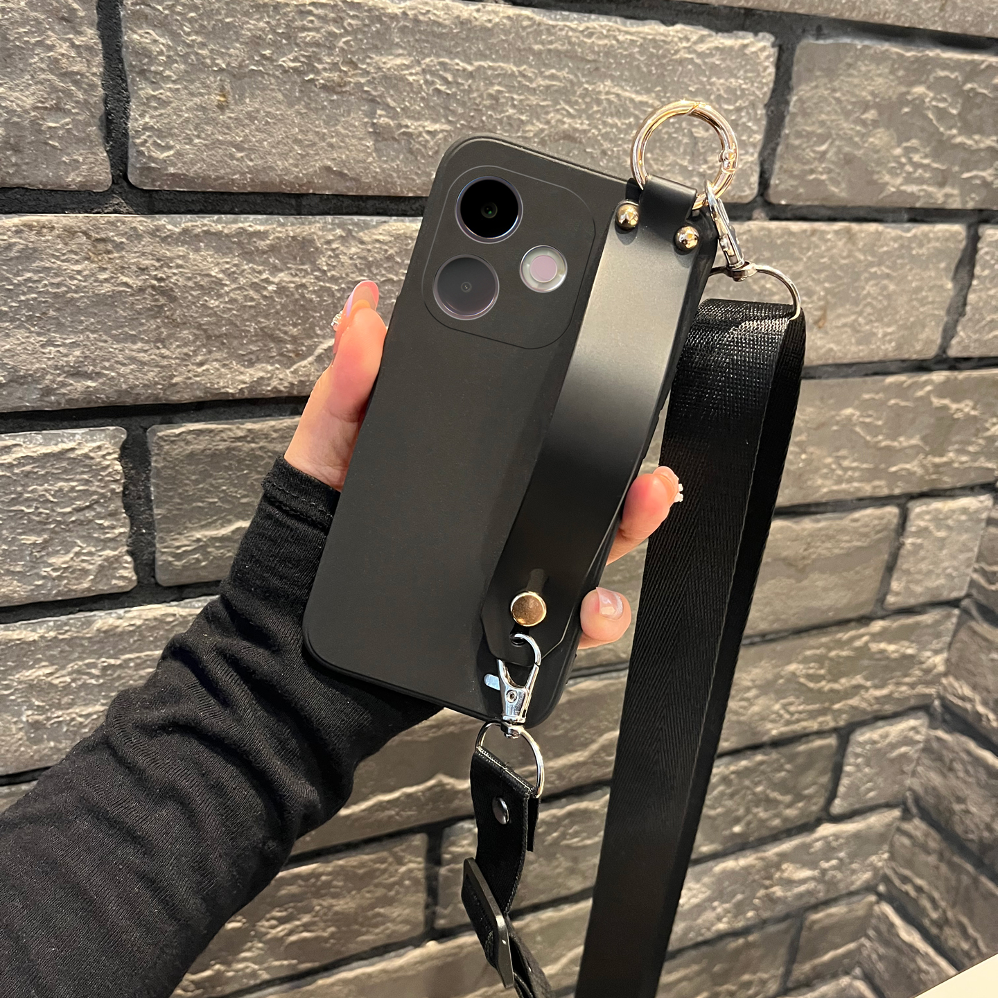 适用oppoA5活力版可斜挎绳腕带壳