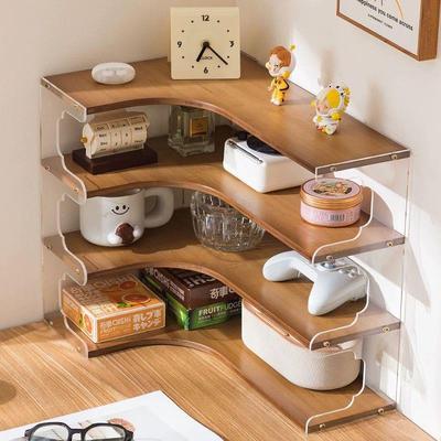 女生工位改造神器桌面置物架桌上转角书架工位收纳架学生书桌简易