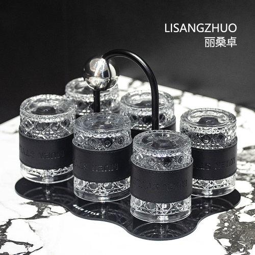 随沐耐热玻璃简约玻璃杯带杯架