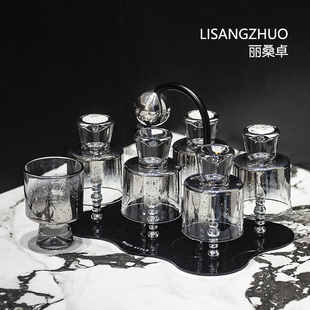 轻奢玻璃耐热喝水杯子家用待客茶杯个性 威士忌杯酒杯高颜值套装