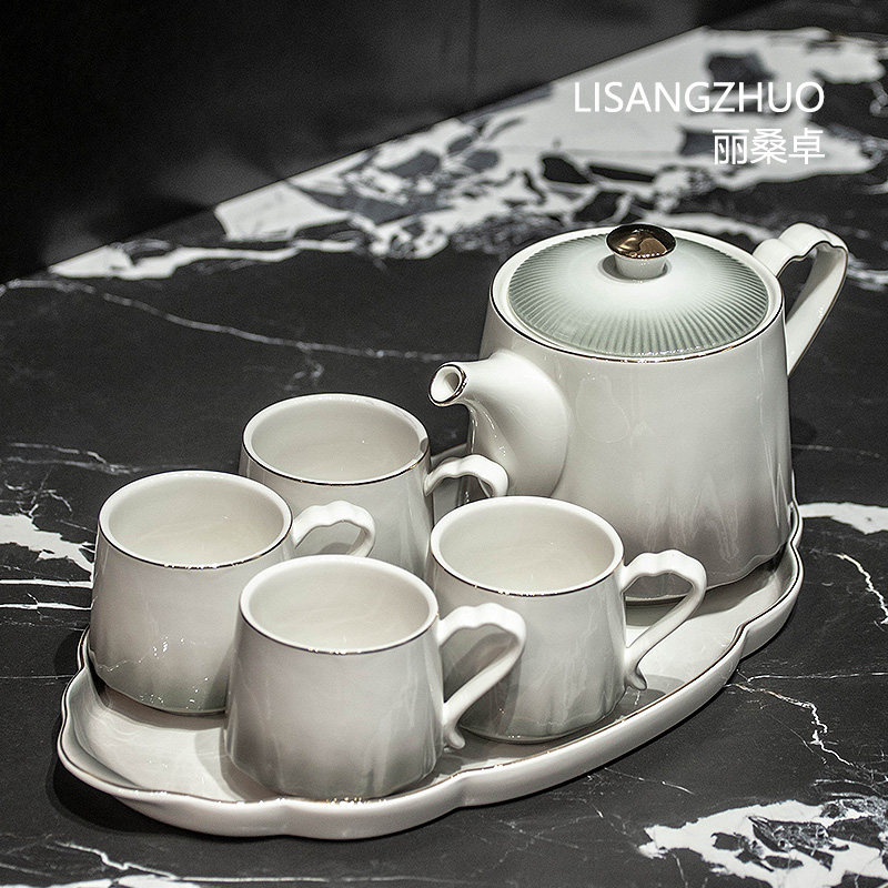 简约轻奢陶瓷水具套装家用客厅待客喝水杯子高级感茶壶茶杯茶具,餐饮具,水具套装,淘宝优惠券,粉丝福利购,淘宝优惠卷
