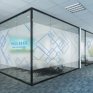 磨砂玻璃纸遮光窗户玻璃贴纸几何图案办公室移门贴膜透光不透明