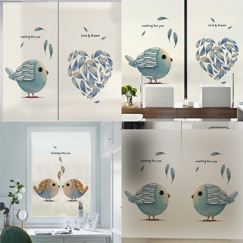 卡通浴室透光不透明玻璃贴纸防窥