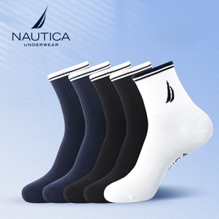 袜子精梳棉透气防臭男袜5双装 商务男士 Underwear Nautica