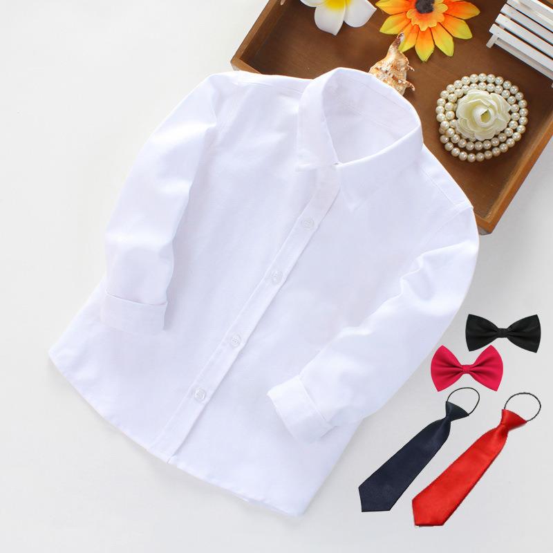 幼儿园入园证件照衣服儿童衬衫上衣白色衬衣男童女校服宝宝小服装