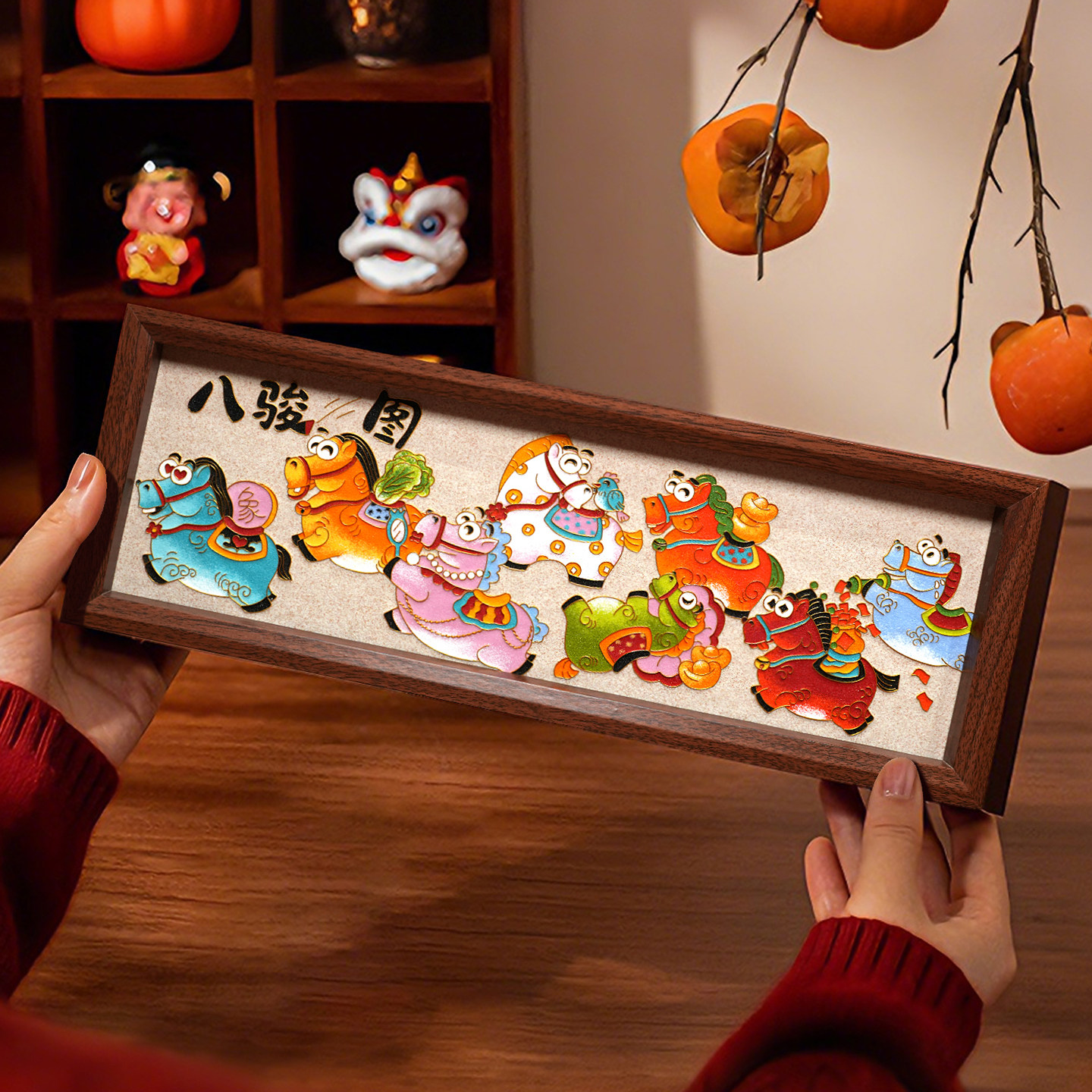 八骏图 新年招财客厅装饰画掐丝珐琅diy手工材料包高级感卧室摆画,特色手工艺,景泰蓝,淘宝优惠券,粉丝福利购,淘宝优惠卷