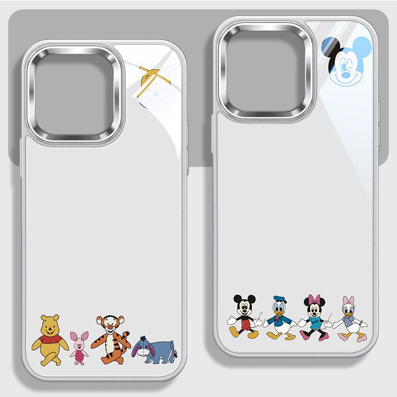 维尼熊小动物不包镜头玻璃手机壳