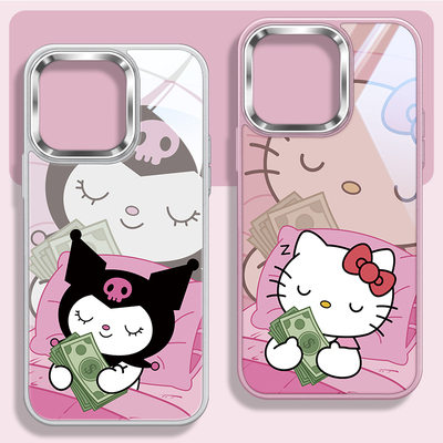 库洛米凯蒂猫不包镜头玻璃手机壳