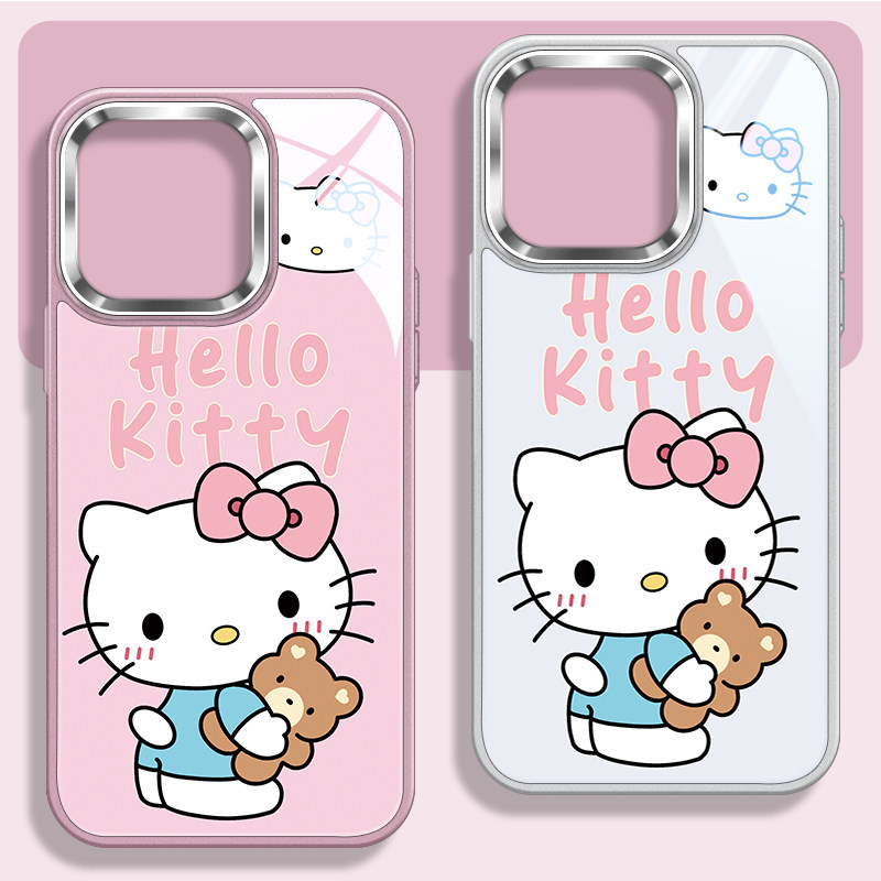 可爱KT猫不包镜头框玻璃手机壳