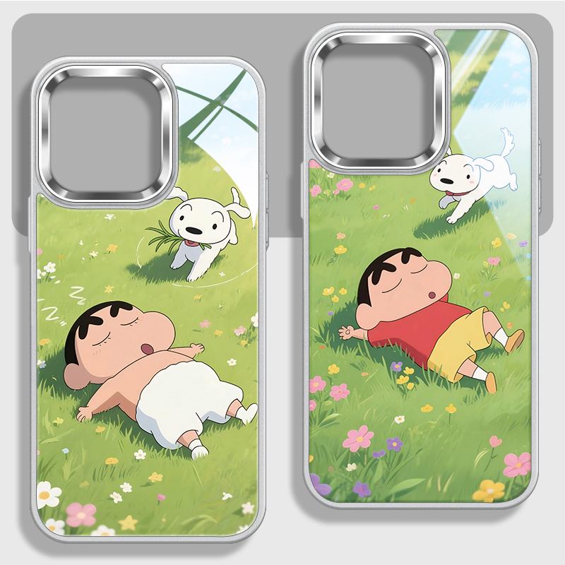 躺平蜡笔小新玻璃手机壳