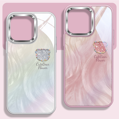 小熊花朵女神不包镜头手机壳