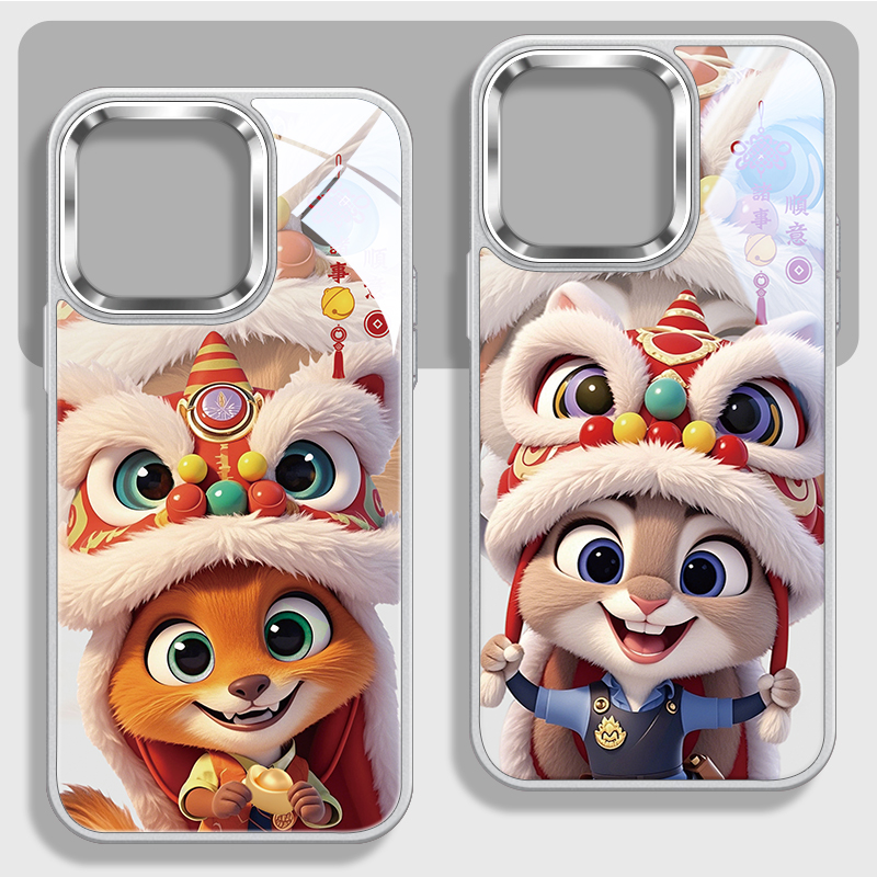 朱迪尼克情侣不包镜头玻璃手机壳