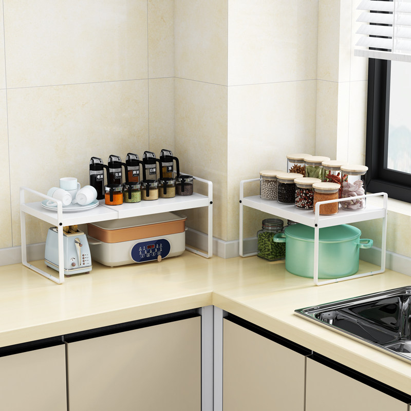 可伸缩厨房置物架多功能家用桌面台面橱柜隔板分层架柜内调料收纳,厨房/烹饪用具,厨房置物架/置物柜/角架,淘宝优惠券,粉丝福利购,淘宝优惠卷