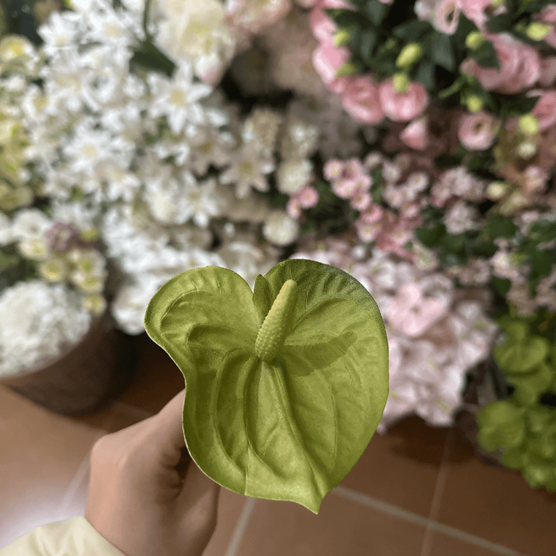 追忆仿真掌高品质PU迷你小号粉掌绿掌单支假花婚庆家居花艺定制