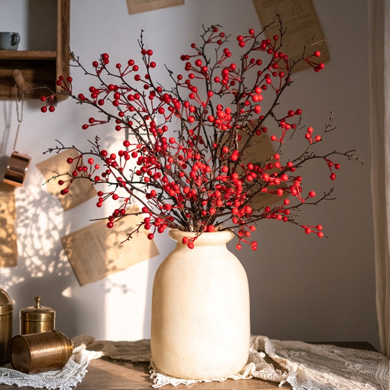 客厅店铺发财果红果冬青果仿真