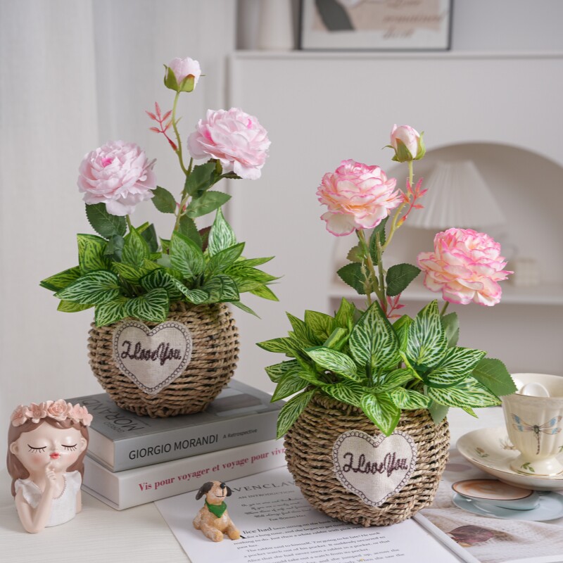 花篮绣球花假花仿真花摆设客厅花艺摆件餐桌花摆花绿植插花装饰花图片