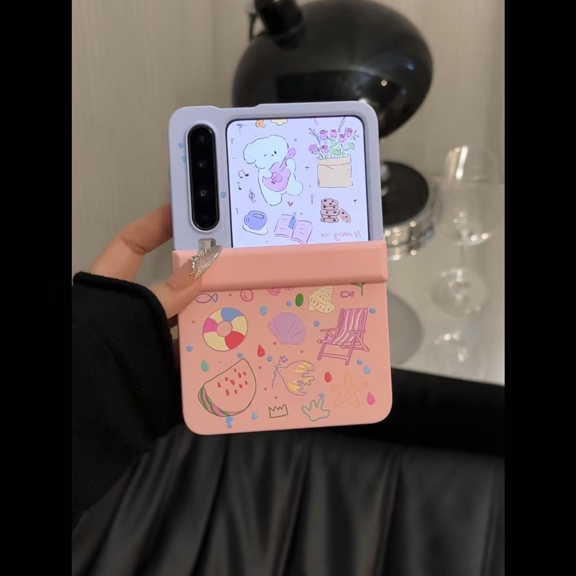 ins风沙滩度假风插画手机壳