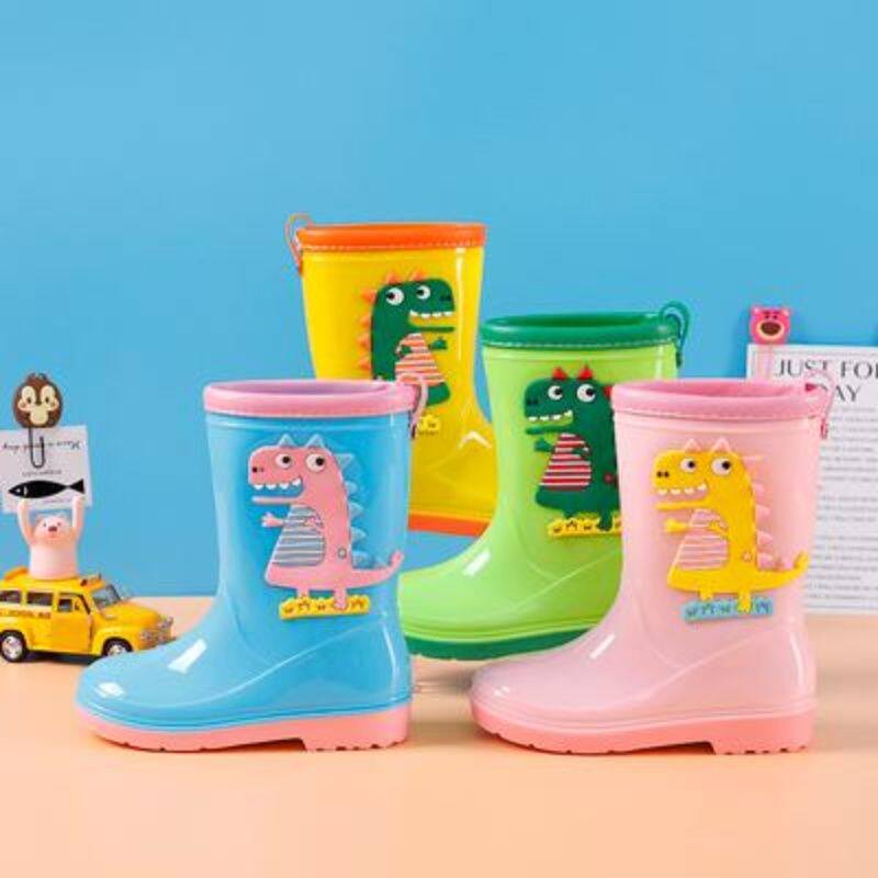 伊顿德鲁儿童雨鞋男童水鞋防滑防水胶鞋中大童宝宝雨靴小童恐龙小