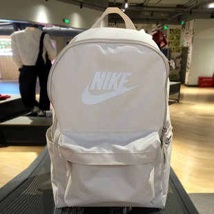 耐克双肩包学生书包nike大容量背包学生女生初中女高中轻便米色