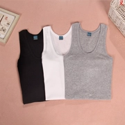 Áo thun cotton nam chải chuốt co giãn áo vest cotton cộng với phân bón để tăng tiết mồ hôi cho người già - Áo vest