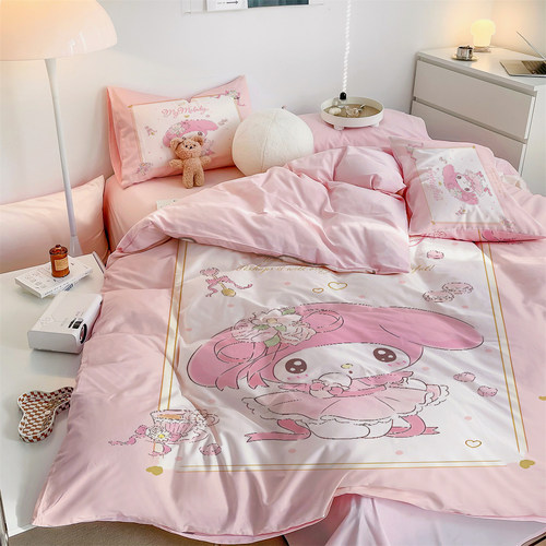 全棉卡通床上三四件套纯棉被套单件定制床笠美乐蒂女儿童学生宿舍