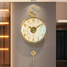 2025新款现代轻奢创意挂钟简约大气客厅家用高级感中式挂墙时钟表