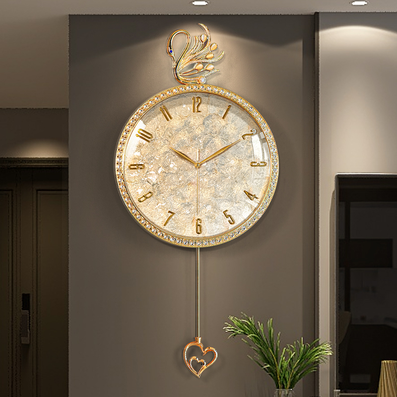 【走时准确】贝壳天鹅挂钟