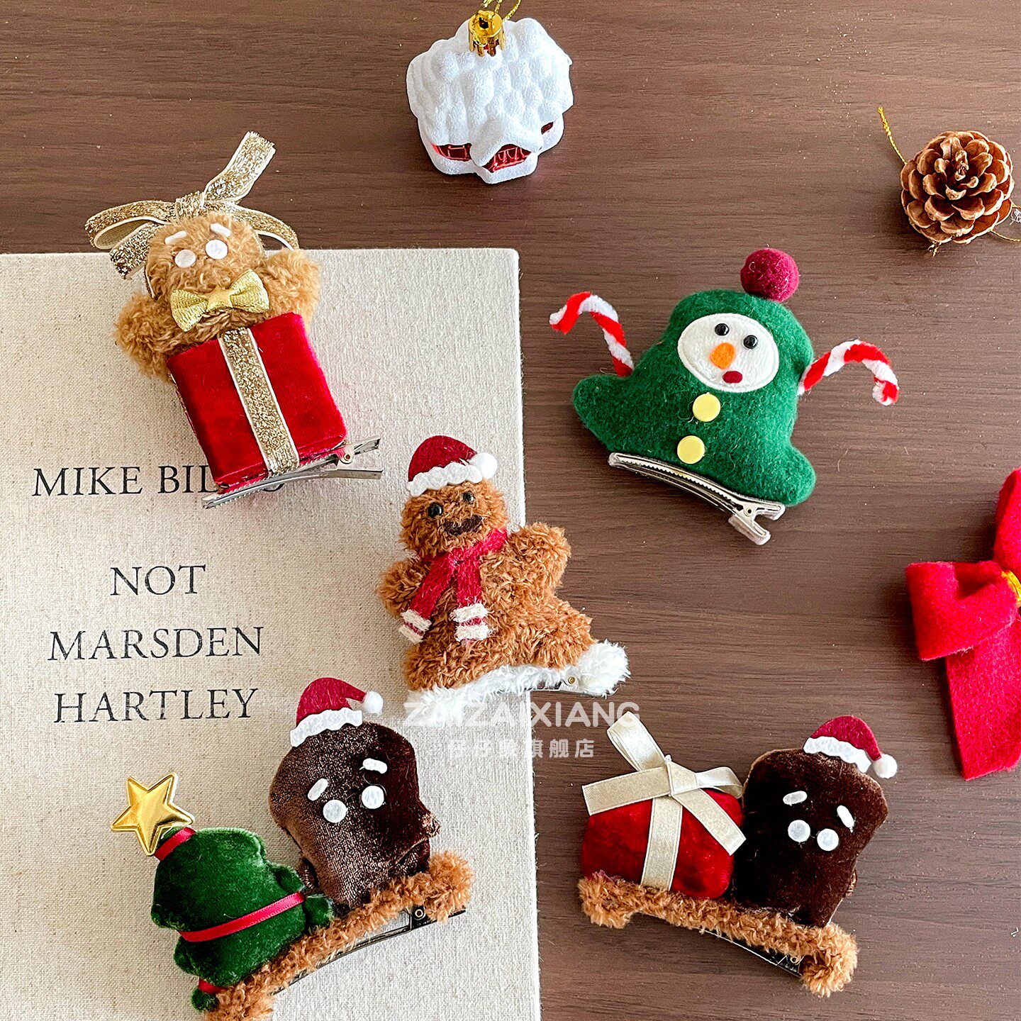 可爱创意圣诞节儿童毛绒发夹