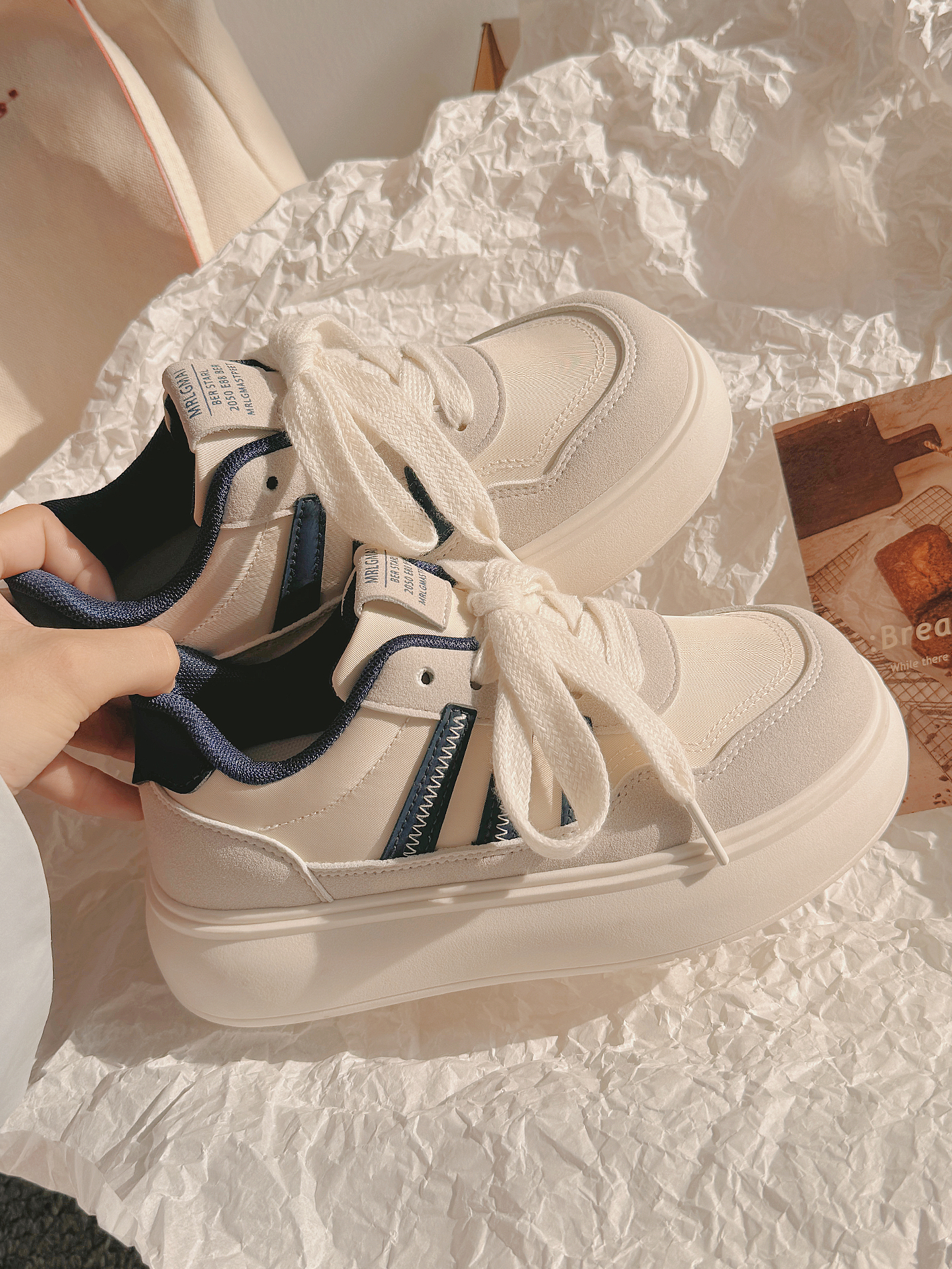 MKTKM厚底小白鞋女款2025新款秋季鞋子小众爆款时尚百搭板鞋休闲