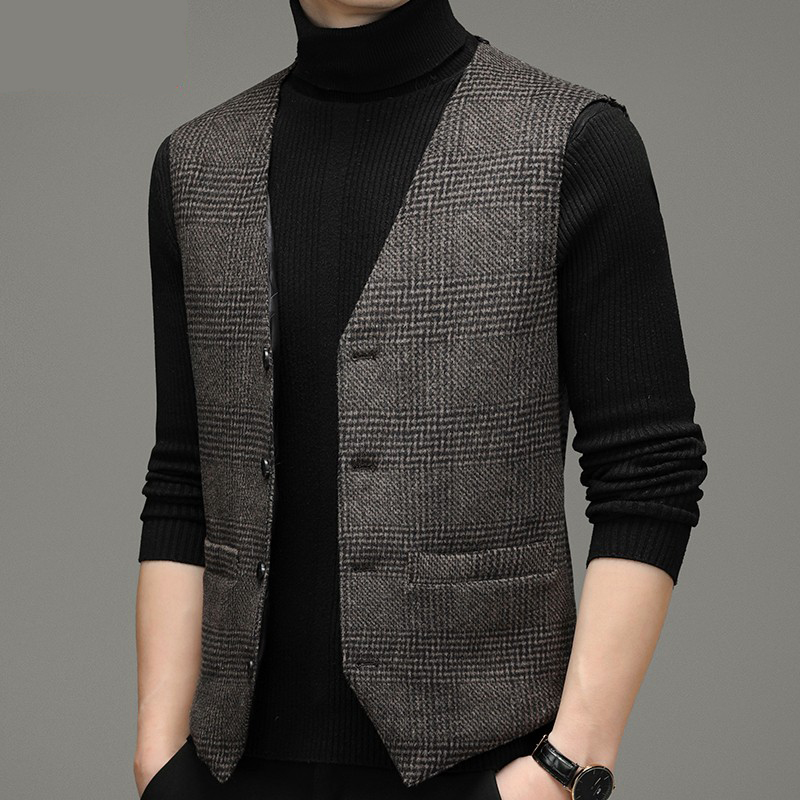 2023秋冬季轻薄羽绒服马甲中年男士爸爸冬装内搭坎肩保暖背心外套