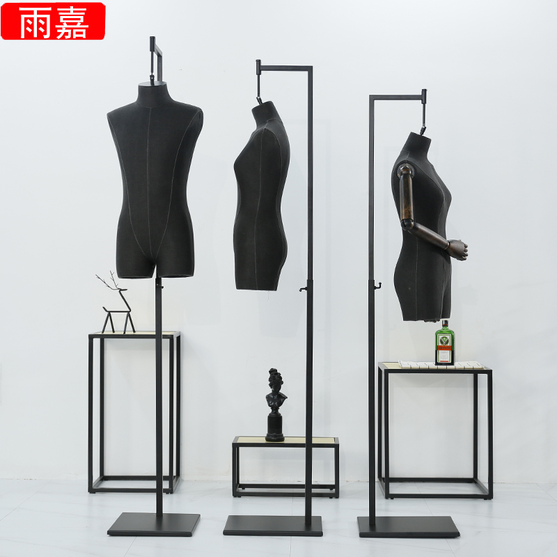 高档服装店橱窗吊挂模特道具女y装半身人台展示架全身男装模特架
