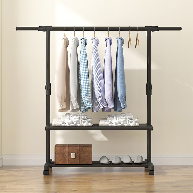 不锈钢室外可移动伸缩晾衣架子落地家用户外阳台晾衣杆晒被子