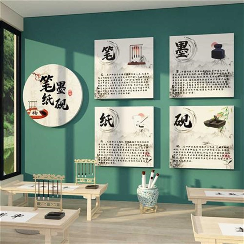 幼儿园楼梯墙面装饰画四大发明托管班走廊环创道主题成品文化背景