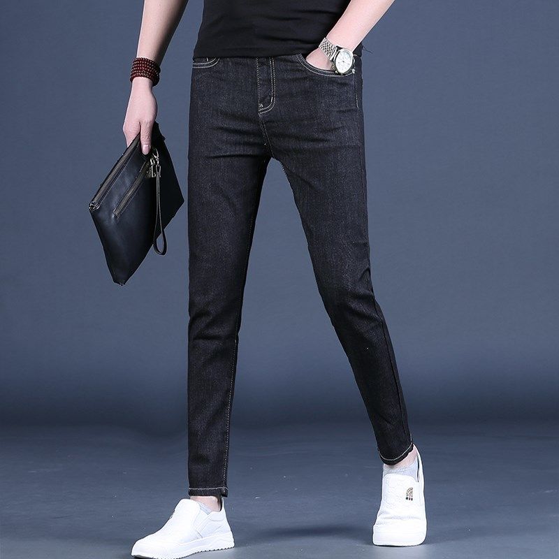 夏季九分裤男士牛仔裤韩版潮流修身小脚夏季9分休闲裤薄款裤子男,男装,牛仔裤,淘宝优惠券,粉丝福利购,淘宝优惠卷