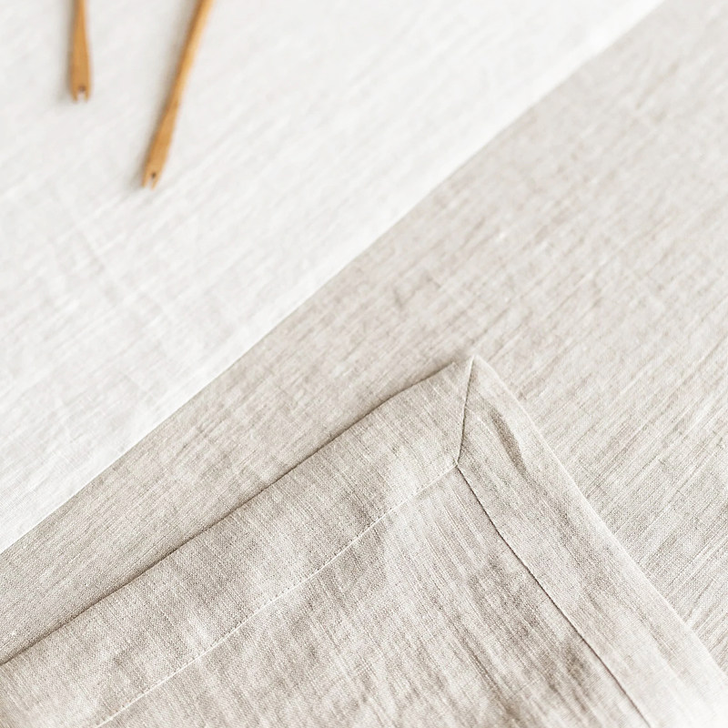 实用主义拼色亚麻桌布高级感新中式简约长方形餐桌布茶几台布定制