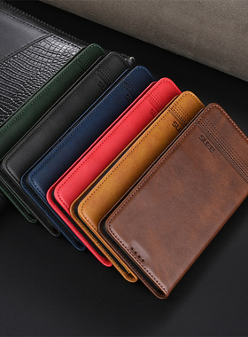 适用于红米turbo4pro手机壳前后对吸全包redminote14保护皮套真皮5G镜头防摔小米note14p+软男女高档商务牛皮