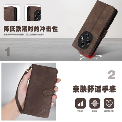 适用于OPPO A6Pro皮套搭扣前后全包手机壳挂绳PLS120吸磁插卡支架钱包款A6翻盖双面PLN110保护全包防摔老人款