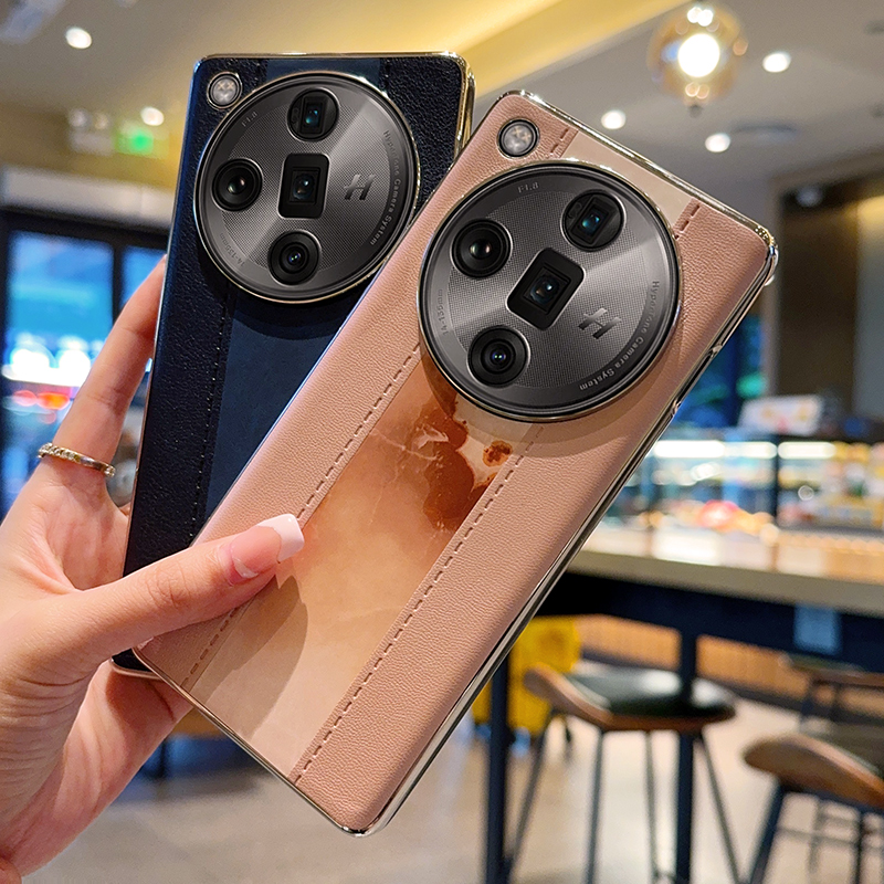适用于 oppo findx7手机壳仿原拼接findx7ultra秒变超跑电镀边高档皮质x7 pro全包防摔超薄保护套时尚个性