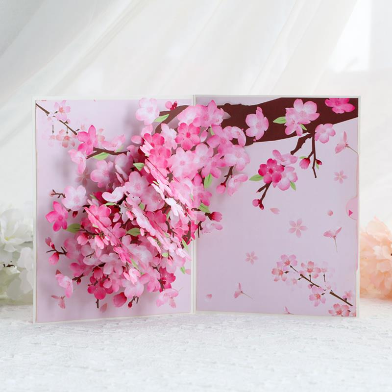 教师节贺卡送老师立体手工祝福礼物高级感定制樱花代写diy小卡片