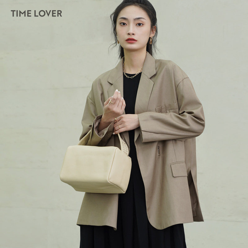 河豚包包轻奢高级感手提单肩波士顿头层皮编织包