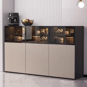 实木餐边柜一体靠墙客厅家用茶水柜现代简约轻奢高级感酒柜储物柜